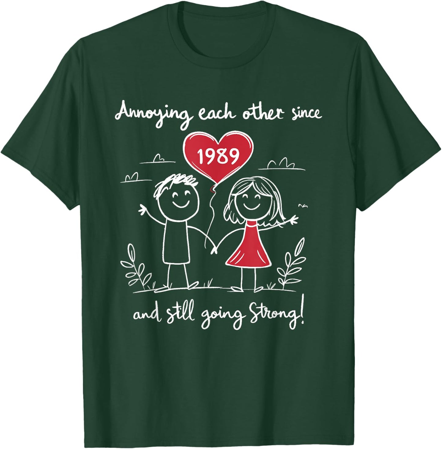 Annoying Each Other Since 1989 36th Wedding Anniversary T-Shirt - T-Shirt | Forest