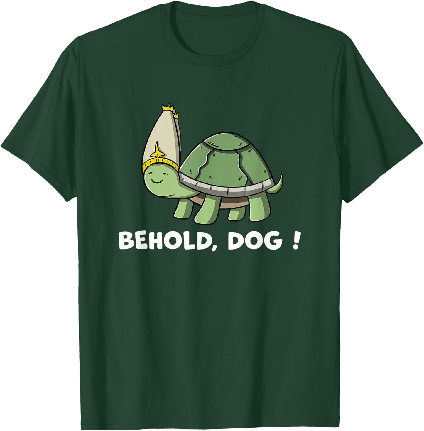 Behold Dog Turttle Art Gaming Turtle Wearing A Priest Hat Men Women Girls Kids T-Shirt - T-Shirt | Forest