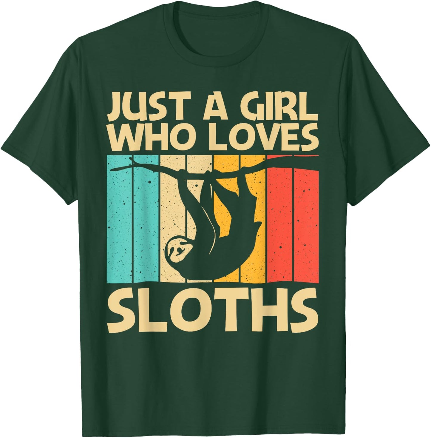 Funny Sloth Design For Girls Kids Lazy Sloth Animal Lovers T-Shirt - T-Shirt | Forest
