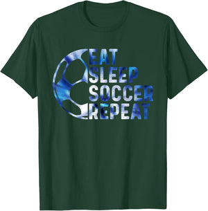 Funny Eat Sleep Soccer Repeat For Boys Kids Soccer Lover T-Shirt - T-Shirt | Forest