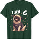 Kids 6 Years old 6th birthday Pugs Pug T-Shirt - T-Shirt | Forest