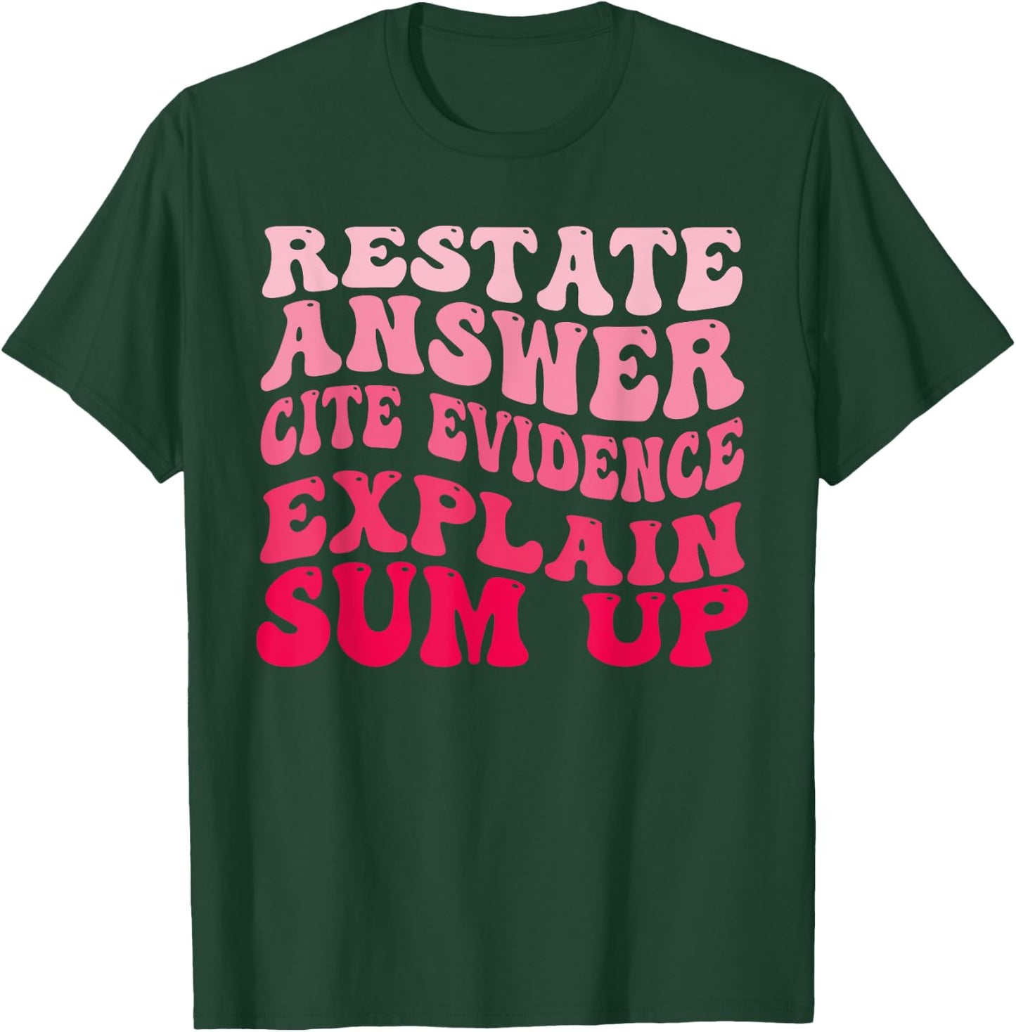 Races Writing Strategy Funny Text Evidence English Teacher T-Shirt - T-Shirt | Forest