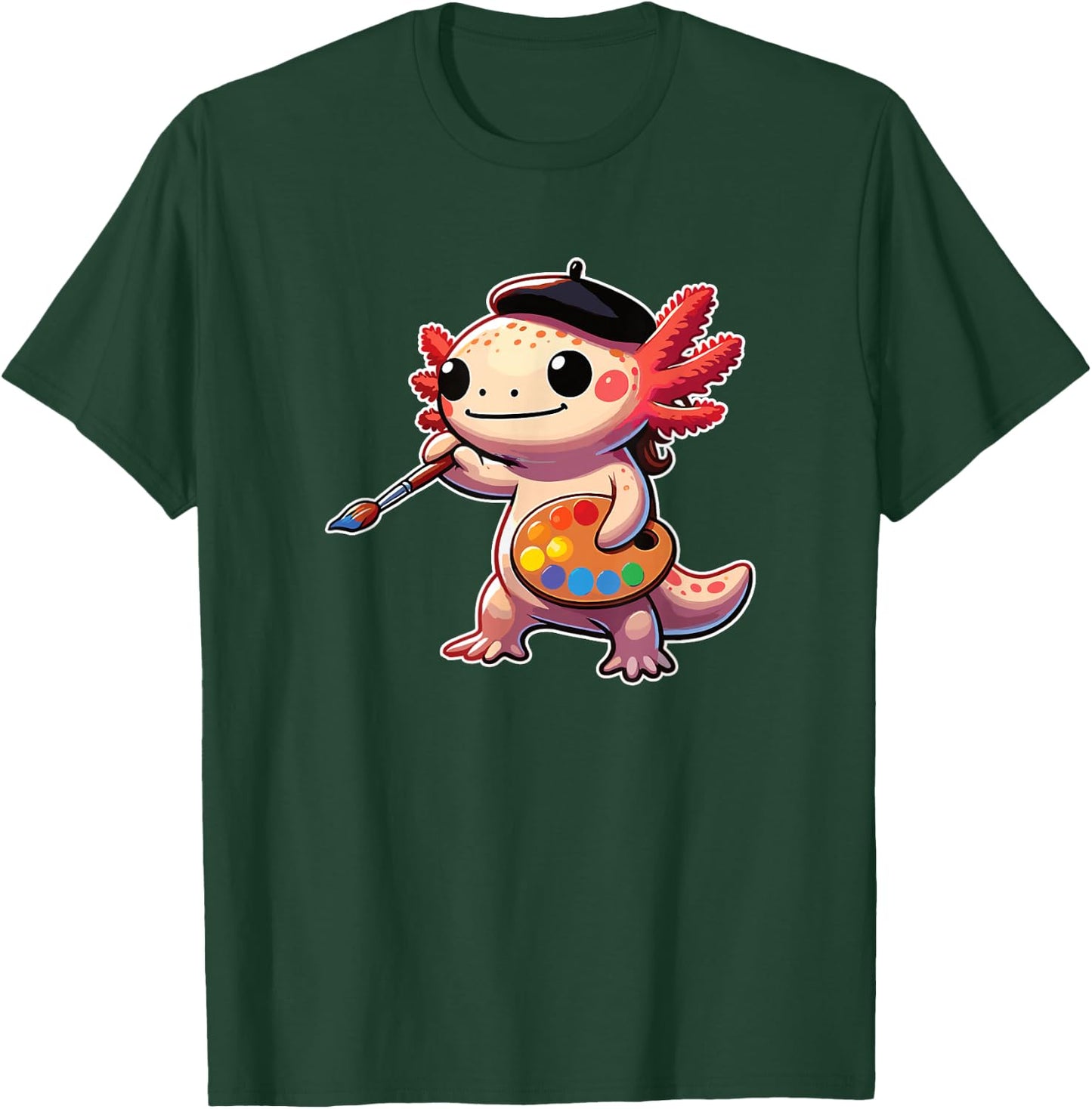 Painter Art Artist Axolotl T-Shirt - T-Shirt | Forest