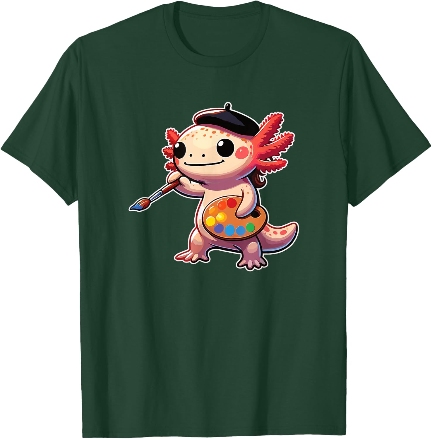 Painter Art Artist Axolotl T-Shirt - T-Shirt | Forest