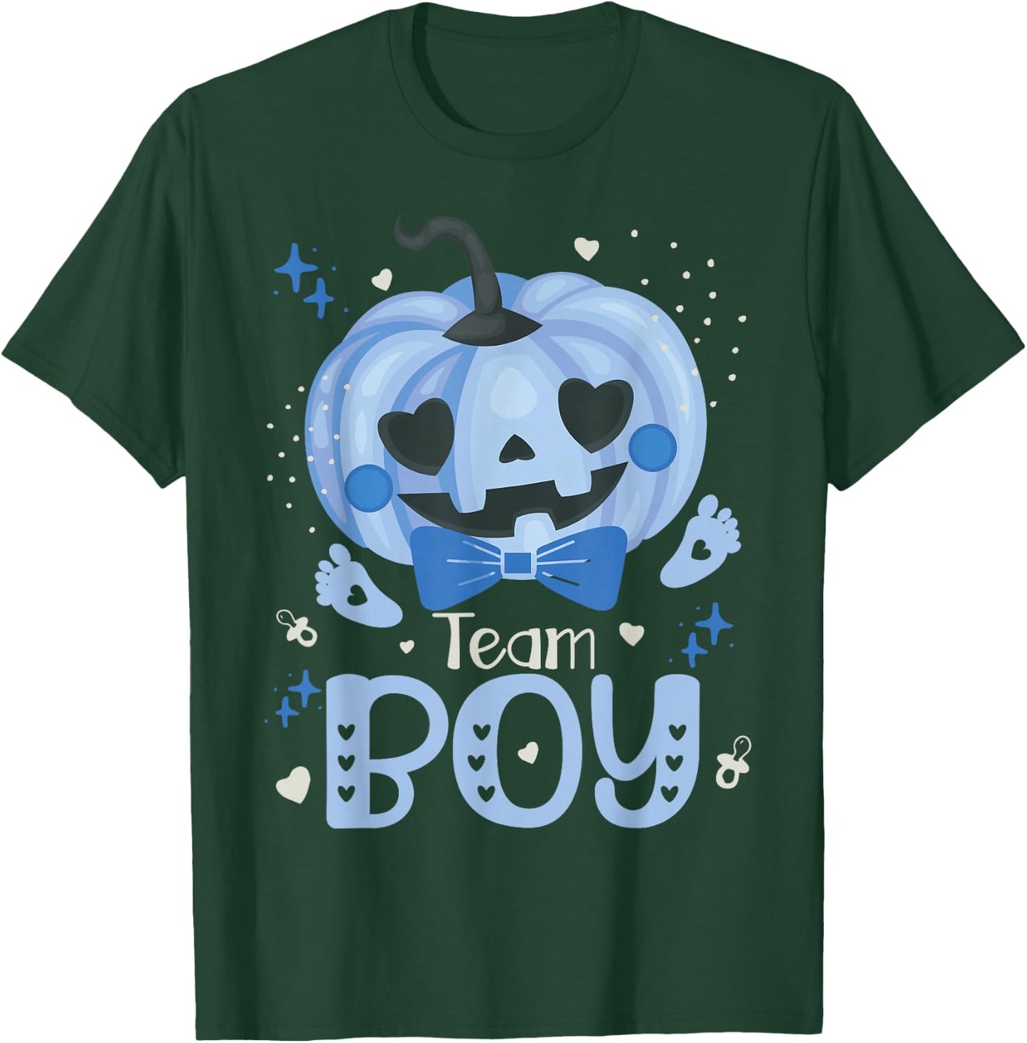 Team Boy Pumpkin Halloween Baby Gender Reveal Party Blue T-Shirt - T-Shirt | Forest