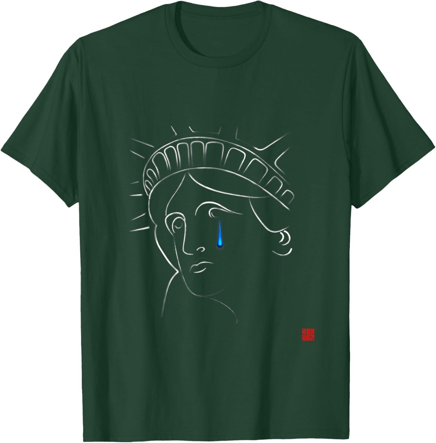 Statue Of Liberty Crying T-Shirt - T-Shirt | Forest