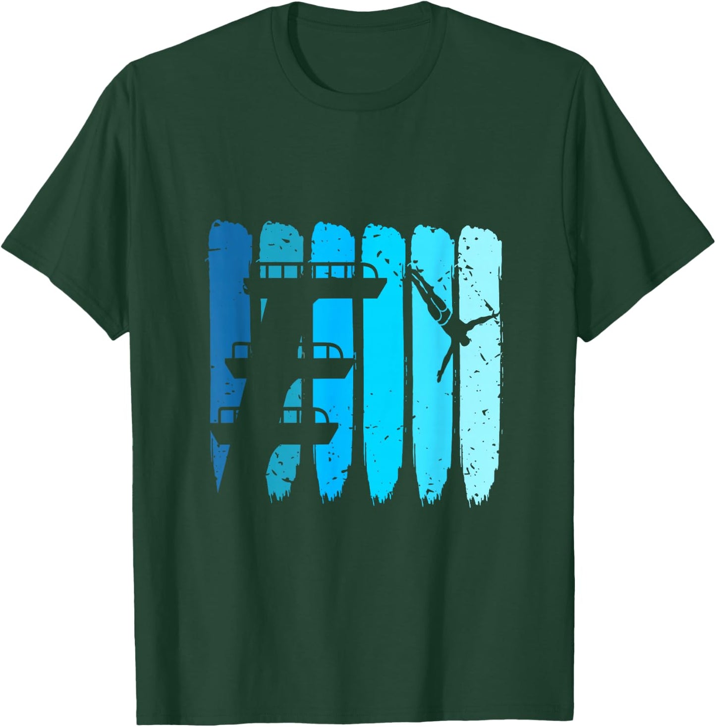 Springboard Diving Retro Platform Diver Springboard Diver T-Shirt - T-Shirt | Forest