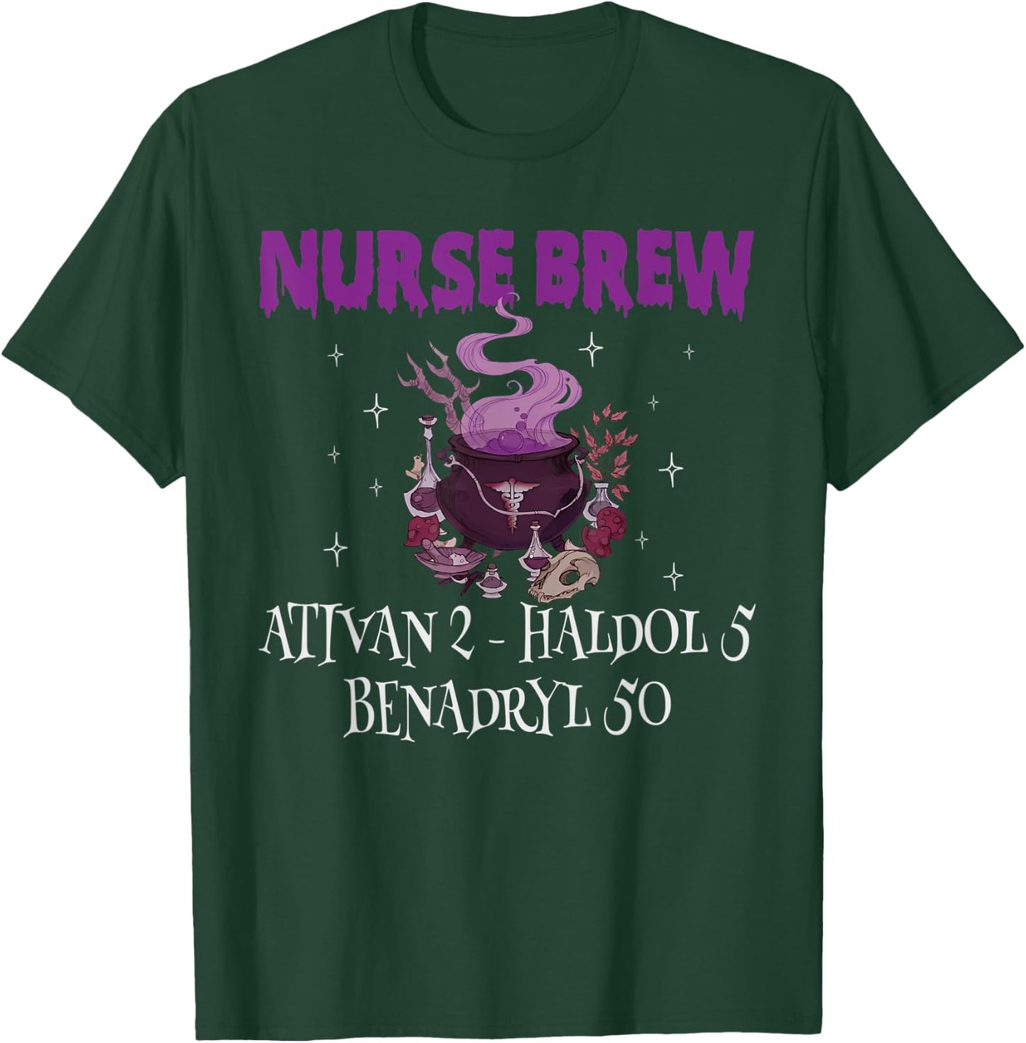 Halloween Nurse Brew Funny Halloween T-Shirt - T-Shirt | Forest