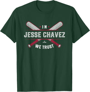 We Trust in Jesse Chavez Atlanta Baseball MLBPA T-Shirt - T-Shirt | Forest
