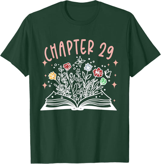 Chapter 29th Birthday Bookworm 29 Years Old For Book Loves T-Shirt - T-Shirt | Forest