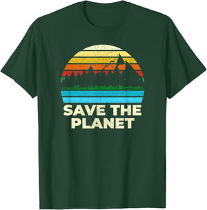 Save Protect The Planet Retro Vintage Earth Day T-Shirt - T-Shirt | Forest