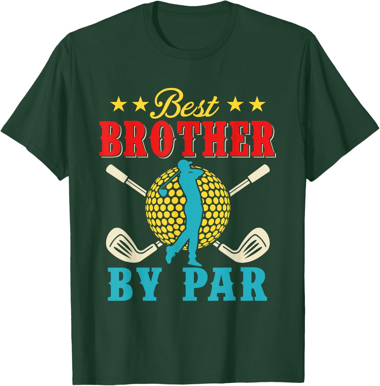 Vintage Best Brother By Par Father's Day Golf Player Golfer T-Shirt - T-Shirt | Forest