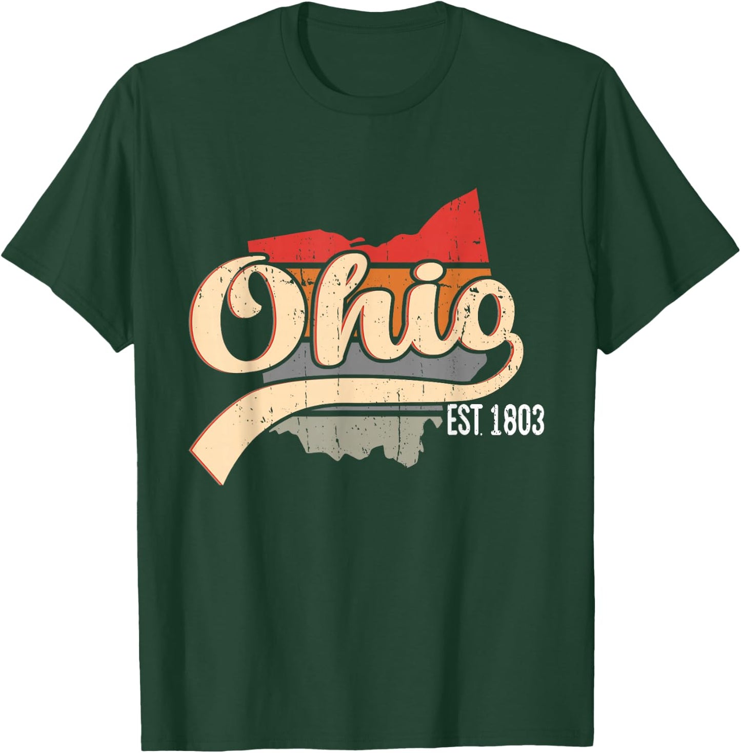 Ohio Home State OH Sunburst Vintage Retro Design T-Shirt - T-Shirt | Forest