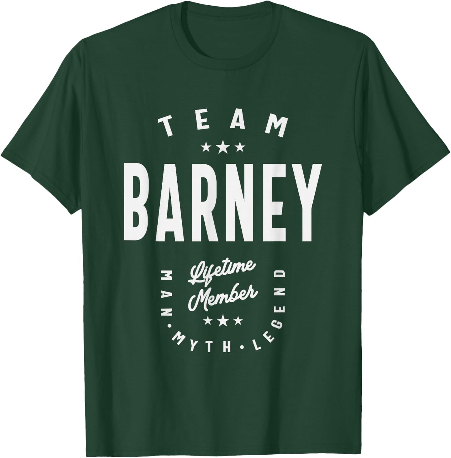 Team Barney Lifetime Member Funny Name Barney T-Shirt - T-Shirt | Forest