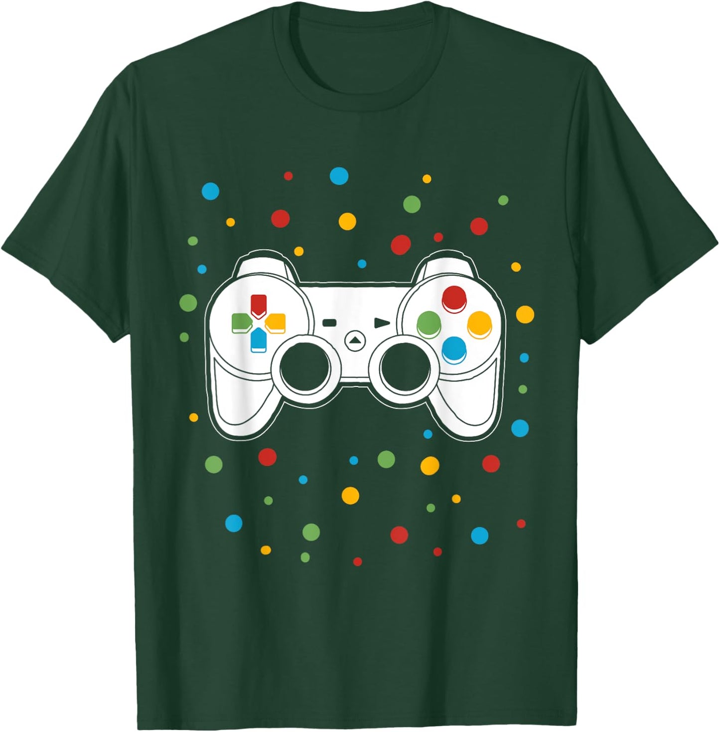 Dot Video Game Gamer Colorful Polka Dot Boy Kid Teen Youth T-Shirt - T-Shirt | Forest