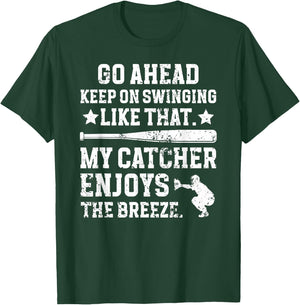 Funny Baseball Catcher Mom Of A Baseball Catcher Mama T-Shirt - T-Shirt | Forest
