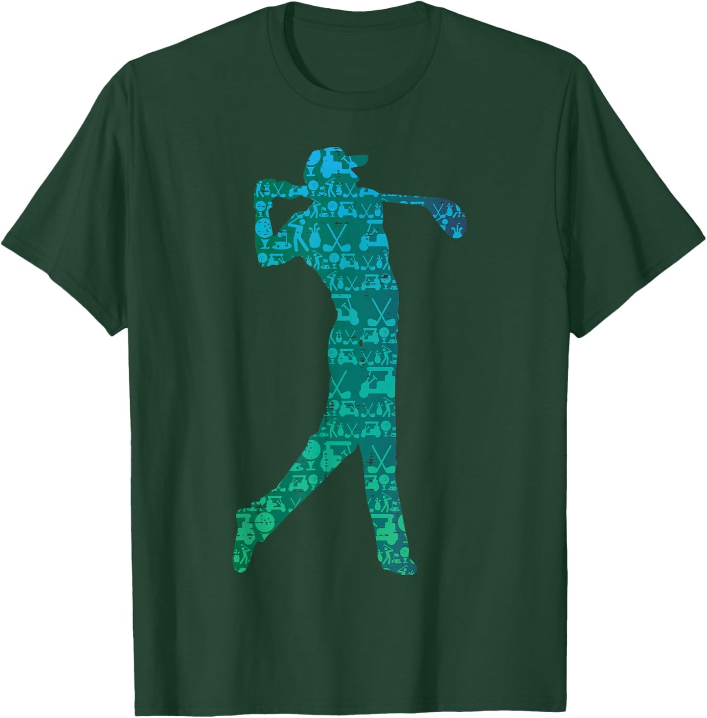Golfer Silhouette Golf Things Golfing Dad Men Women Kids T-Shirt - T-Shirt | Forest