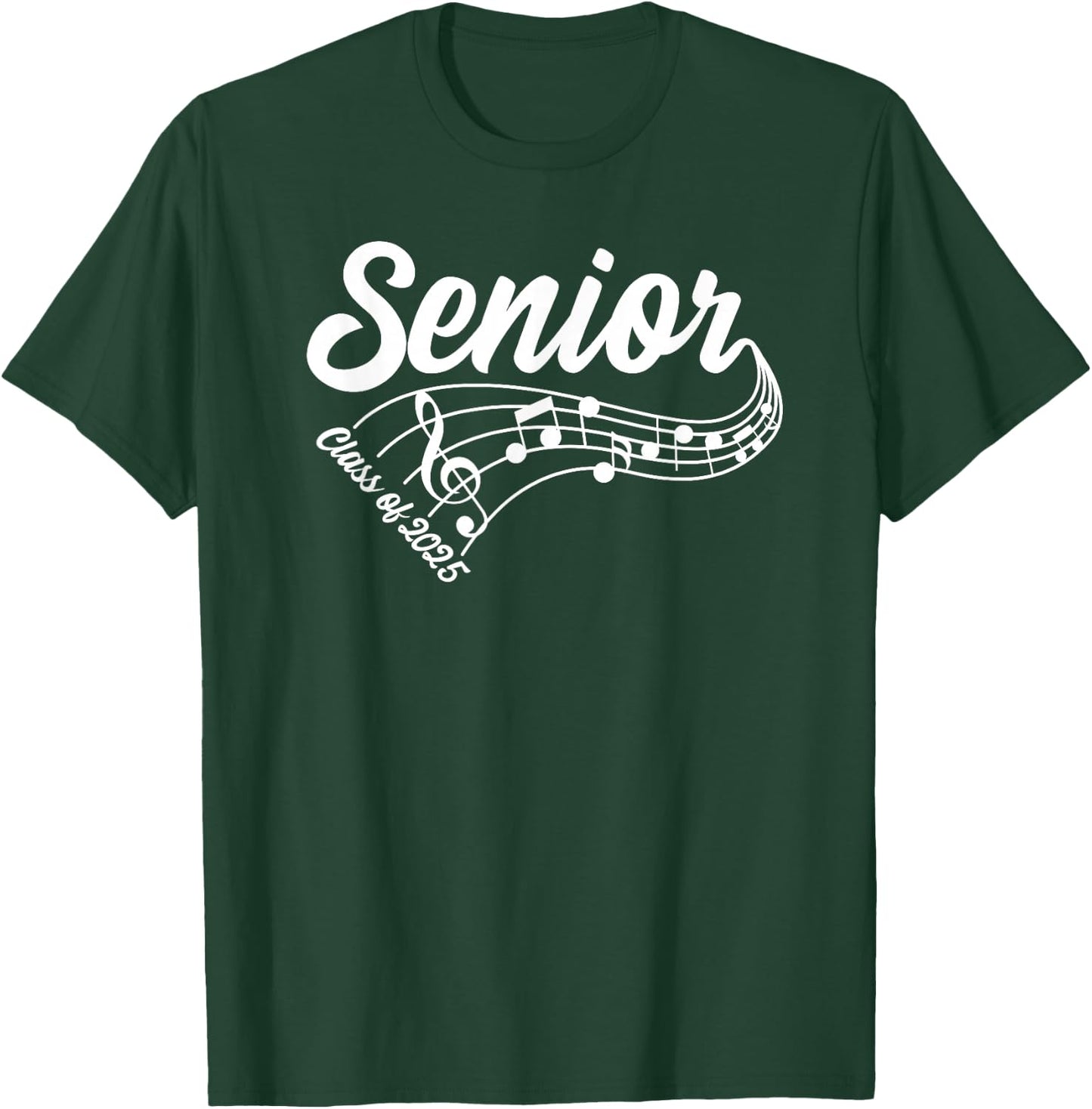 2025 Senior Choir Band Orchestra Class of 2025 Music Notes T-Shirt - T-Shirt | Forest