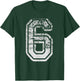 Team Jersey Uniforms Number 6 six School Sports Birthdays T-Shirt - T-Shirt | Forest