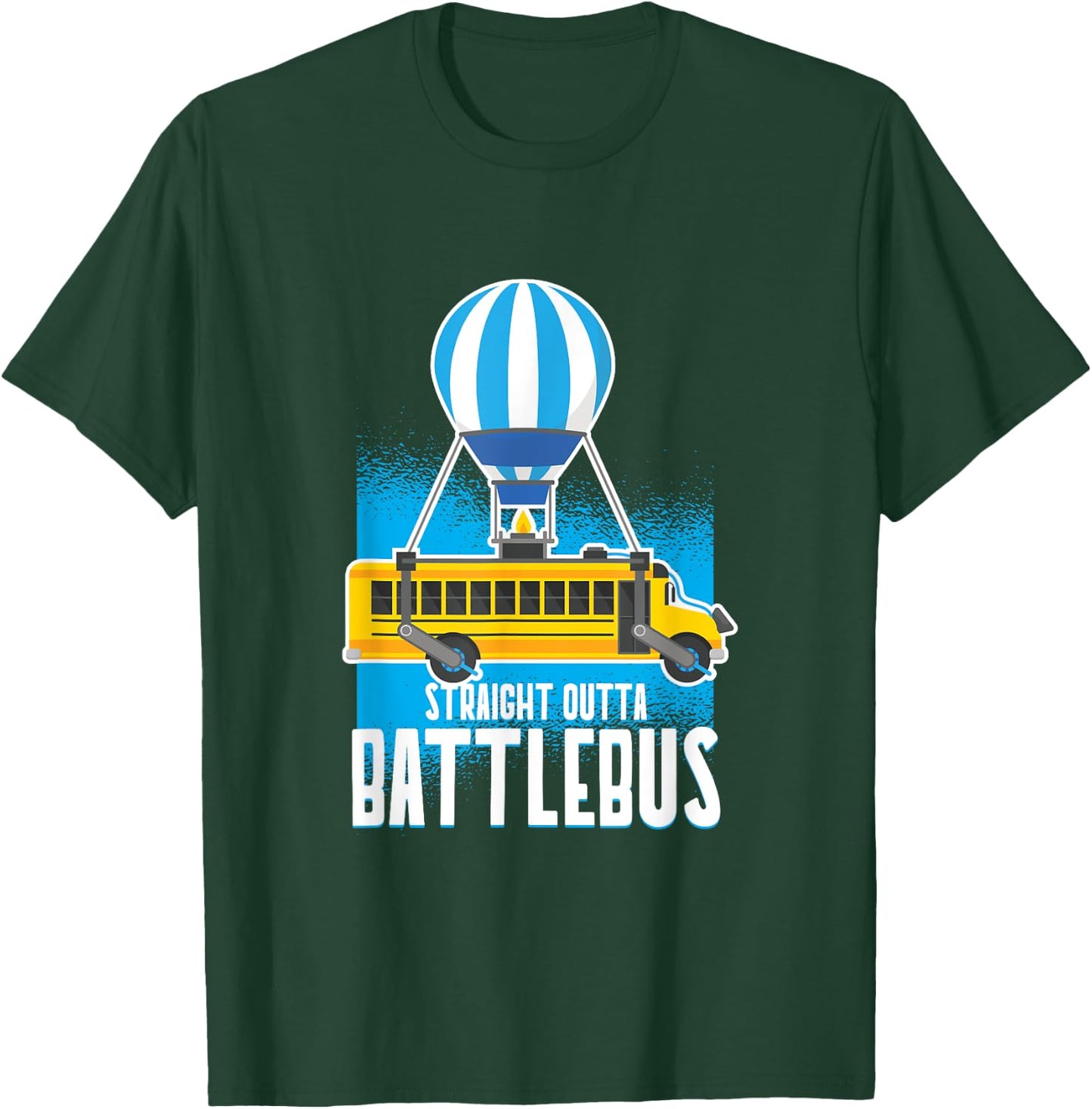 Straight Out The Battle Bus Gamer Video T-Shirt - T-Shirt | Forest