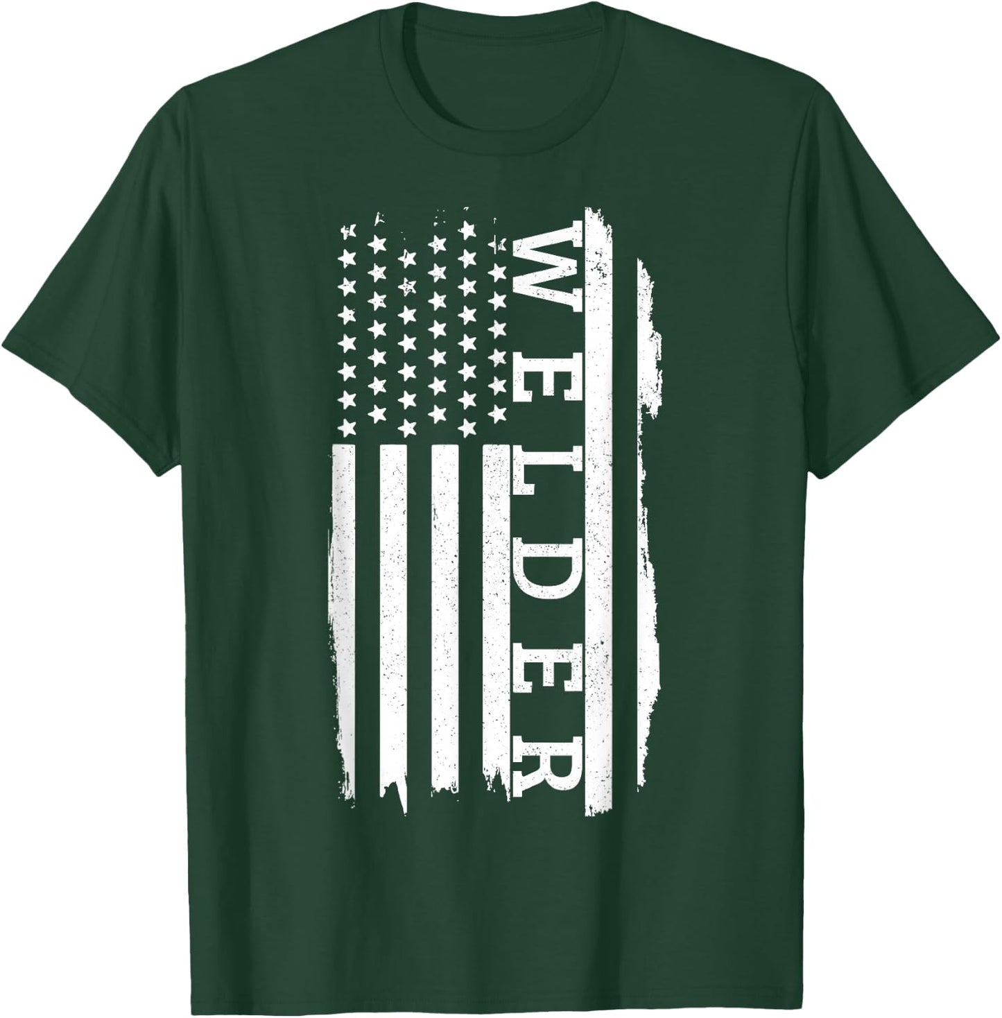 Patriotic Welder Gift American Flag USA 4th Of July Welding T-Shirt - T-Shirt | Forest