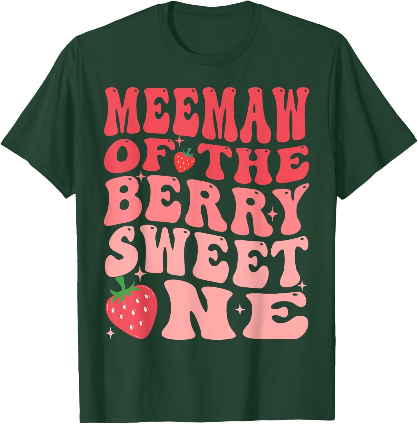 Meemaw Of The Berry Sweet One 1st Birthday Strawberry T-Shirt - T-Shirt | Forest