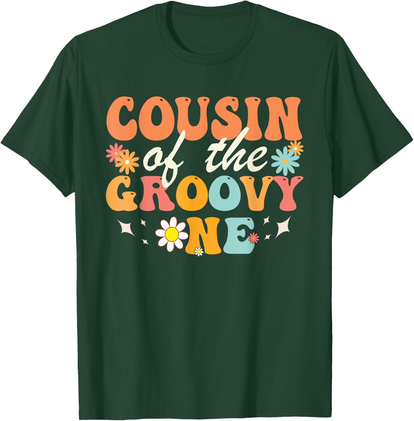 Cousin of Groovy One Matching Family First Birthday Party T-Shirt - T-Shirt | Forest