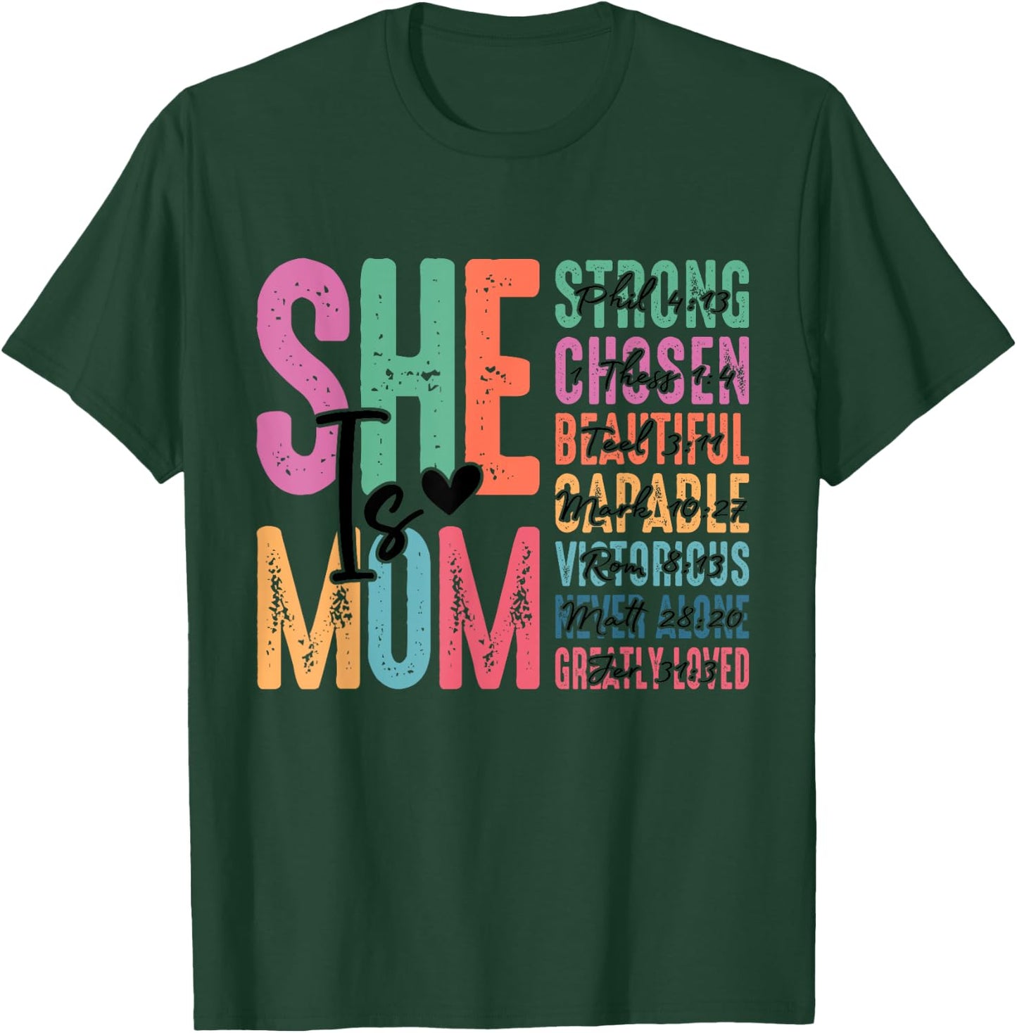 She Is Mom Christian Mothers Day Jesus Mom Religious Women T-Shirt - T-Shirt | Forest