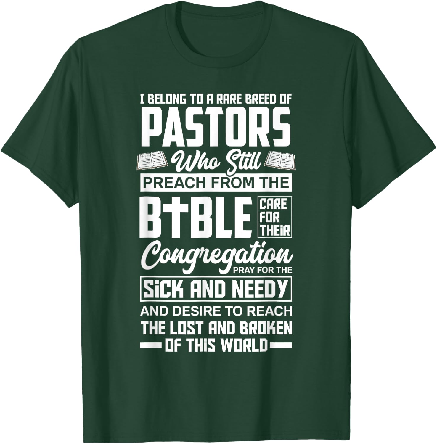 I Belong To A Rare Breed Of Pastors Minister Clergy Pastor T-Shirt - T-Shirt | Forest