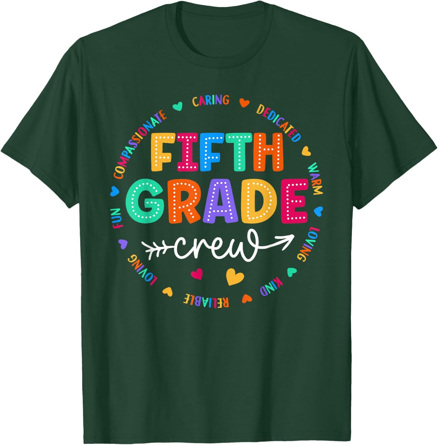 Fifth Grade Crew Back To School 5th Grade Teacher Student T-Shirt - T-Shirt | Forest