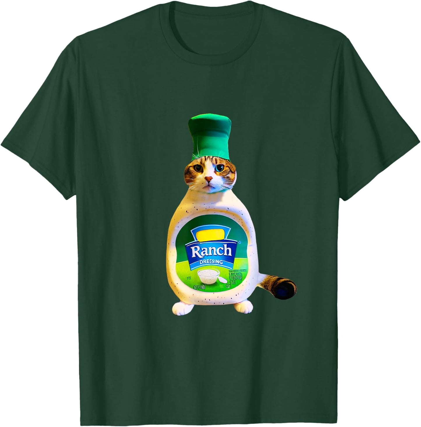 Ranch Dressing Cat Gift Funny Ranch Dressing Sauce Humor Women Girls Kids T-Shirt - T-Shirt | Forest