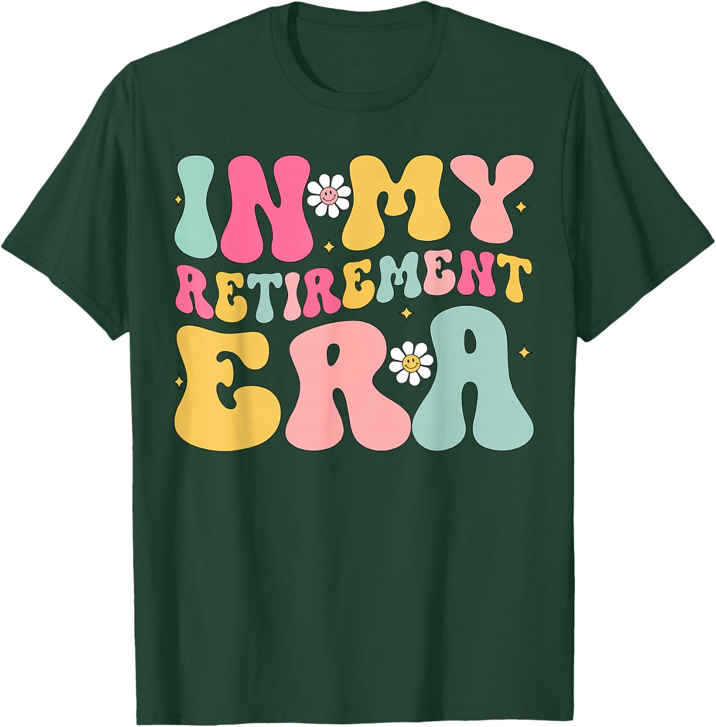 Retro Groovy In My Retirement Era Funny Retired 2025 T-Shirt - T-Shirt | Forest