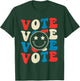 Vote Election 2025 Cute Retro Groovy American Voter Girls T-Shirt - T-Shirt | Forest