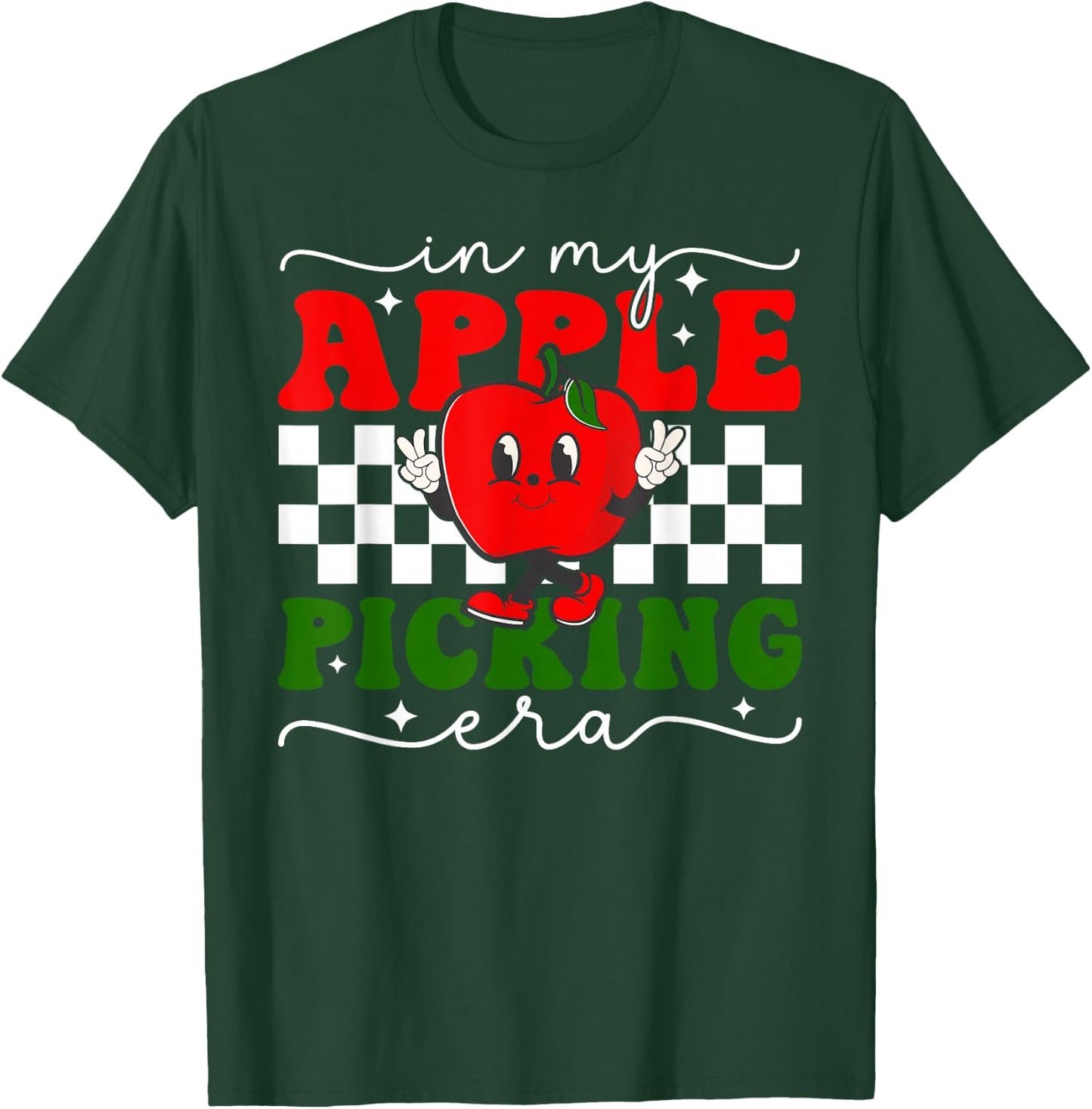In My Apple Picking Era Retro Harvest Season Fall Autumn T-Shirt - T-Shirt | Forest