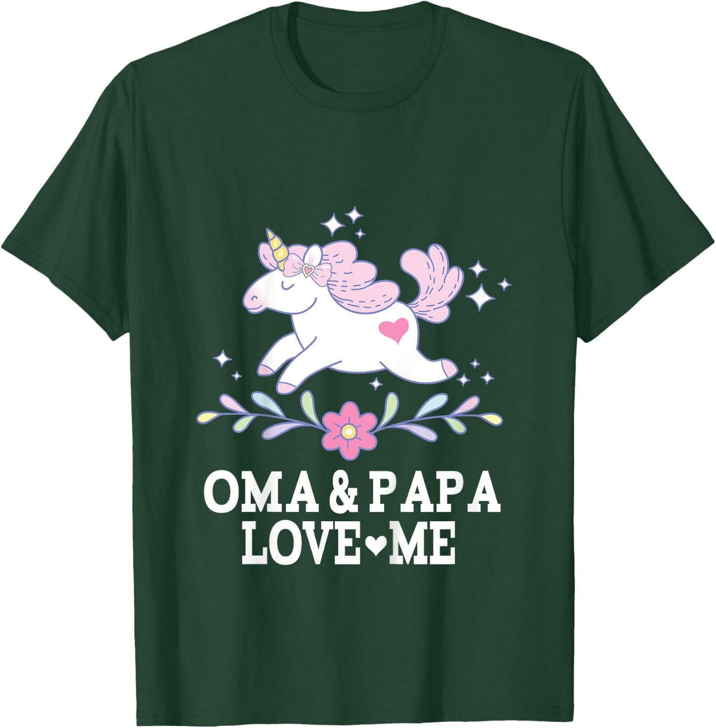 Oma and Papa Love Me Granddaughter Unicorn T-Shirt - T-Shirt | Forest