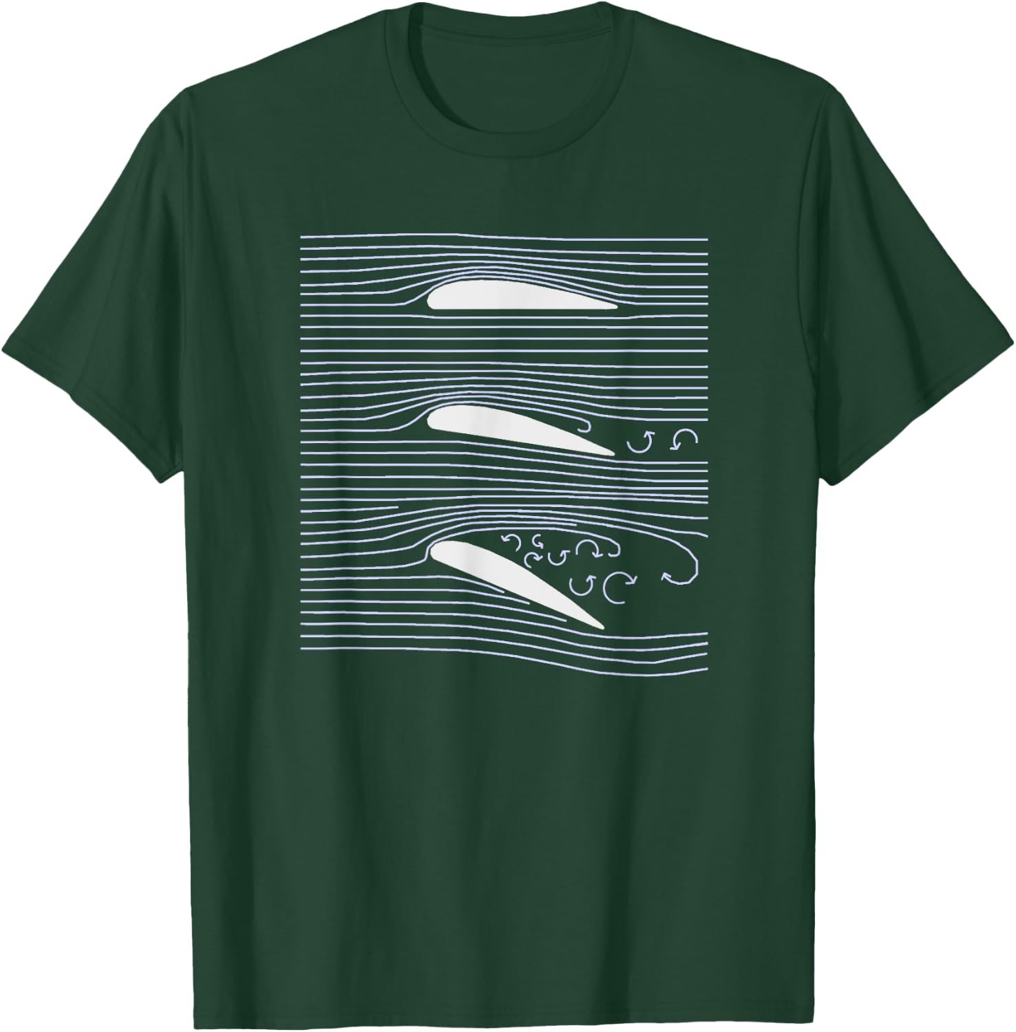 Wing Aerospace Airfoil Stall Diagram T-Shirt - T-Shirt | Forest