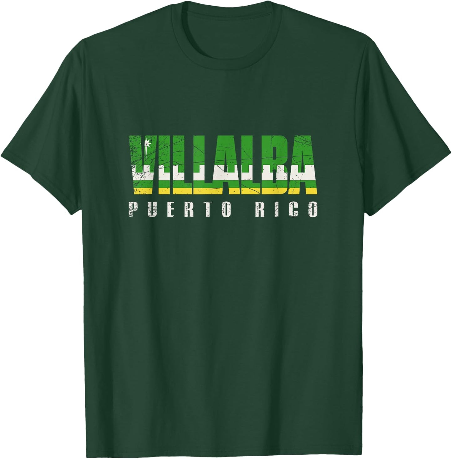 Villalba City in Puerto Rico, Villalba Flag T-Shirt - T-Shirt | Forest