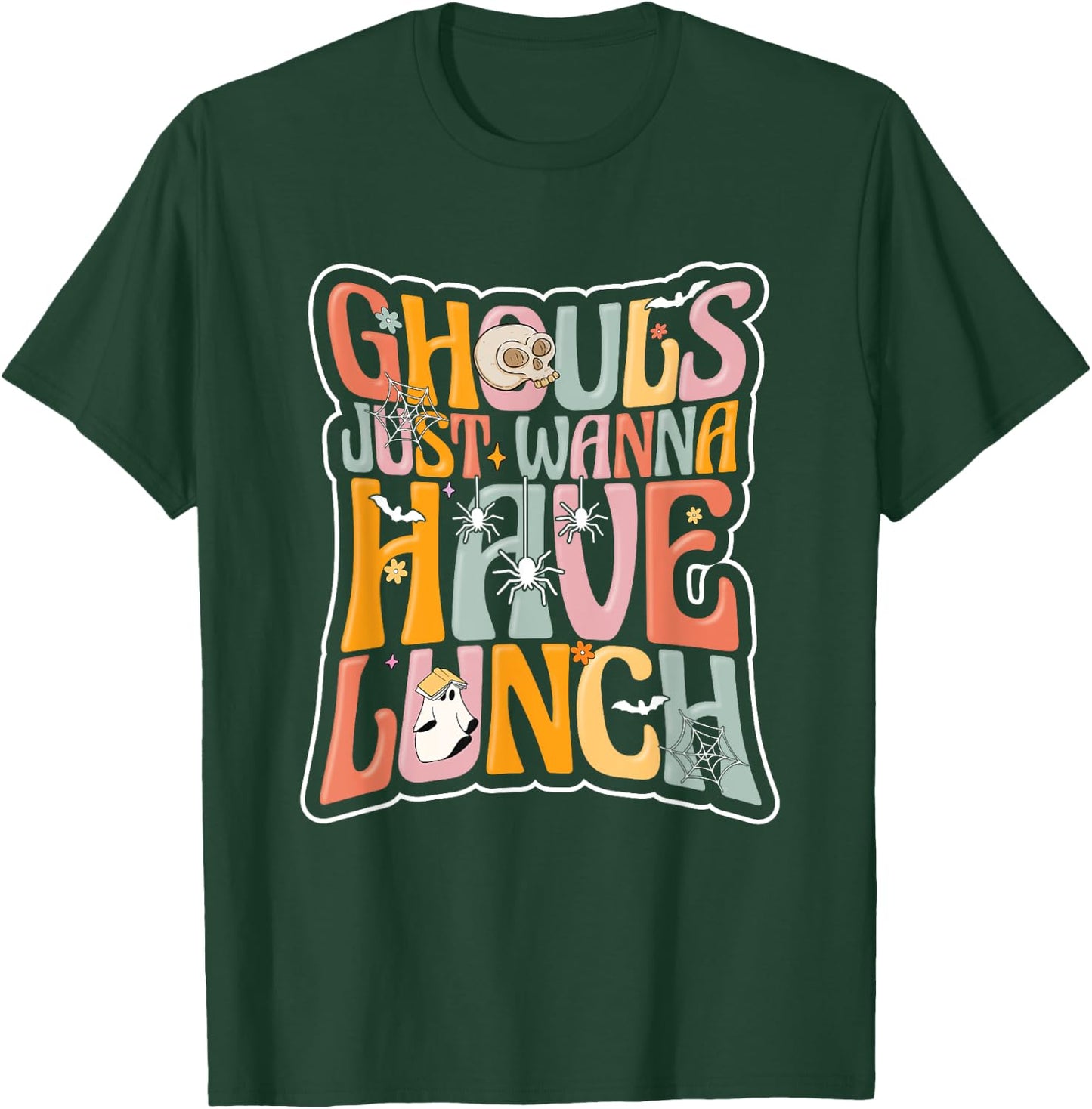 School Cafeteria Worker Back To School Halloween Lunch Lady T-Shirt - T-Shirt | Forest
