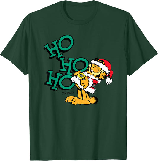 Garfield Ho Ho Ho Santa Christmas Cartoon Cat Women Kids T-Shirt - T-Shirt | Forest