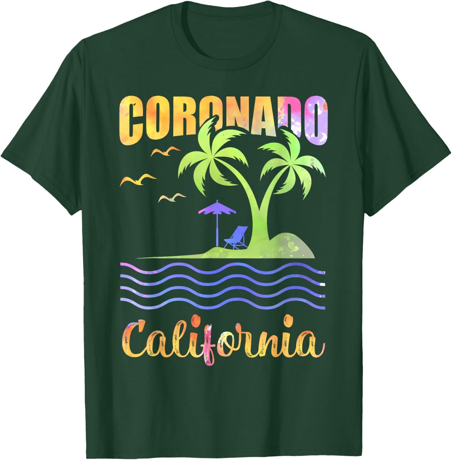 Summer Vacation Retro Sunset California Coronado Beach Women Kids T-Shirt - T-Shirt | Forest