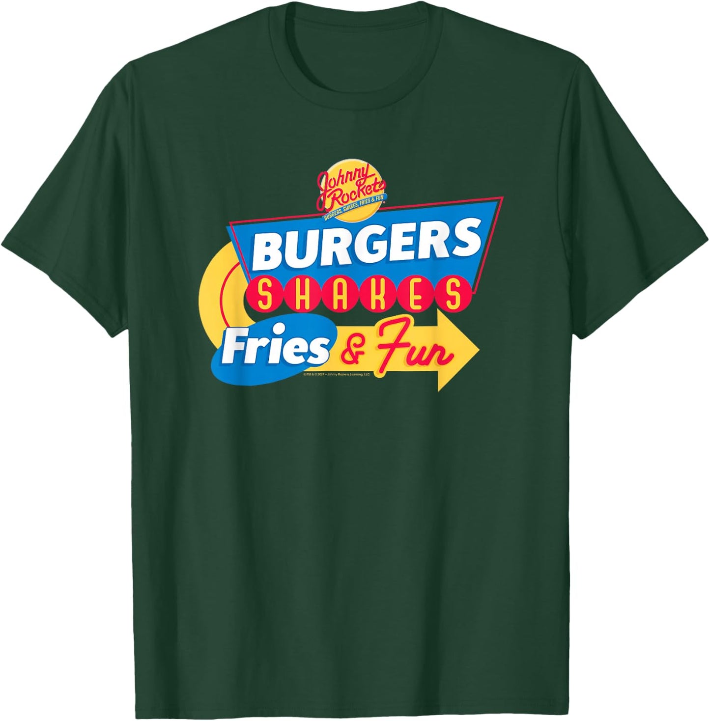 Johnny Rockets Direction Sign Fast Food T-Shirt - T-Shirt | Forest
