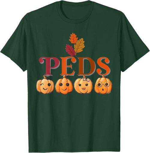 Peds Cute Pumpkin Fall Thanksgiving Pediatric Nurse Retro