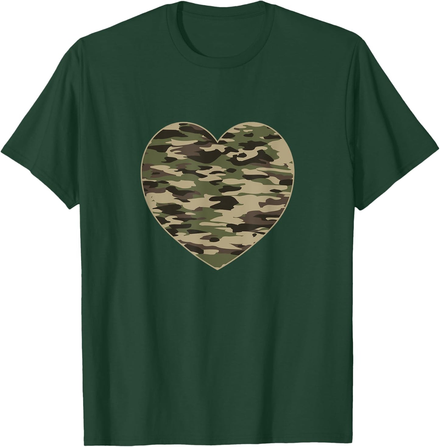 Heart Camoflauge Clothing Women Men Camo Military Tactical T-Shirt - T-Shirt | Forest