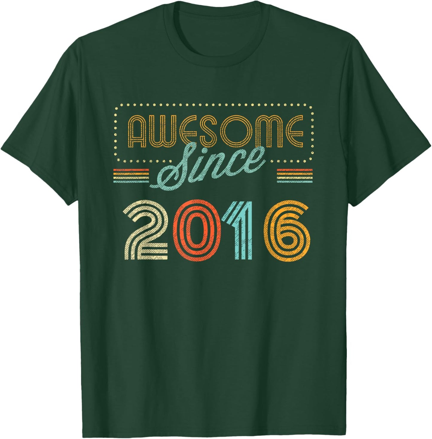 Awesome Since 2016 Year of Birth Birthday T-Shirt - T-Shirt | Forest