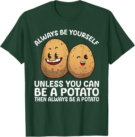 Cute Potato Costume Women Kids Potaty Novelty Potato T-Shirt - T-Shirt | Forest