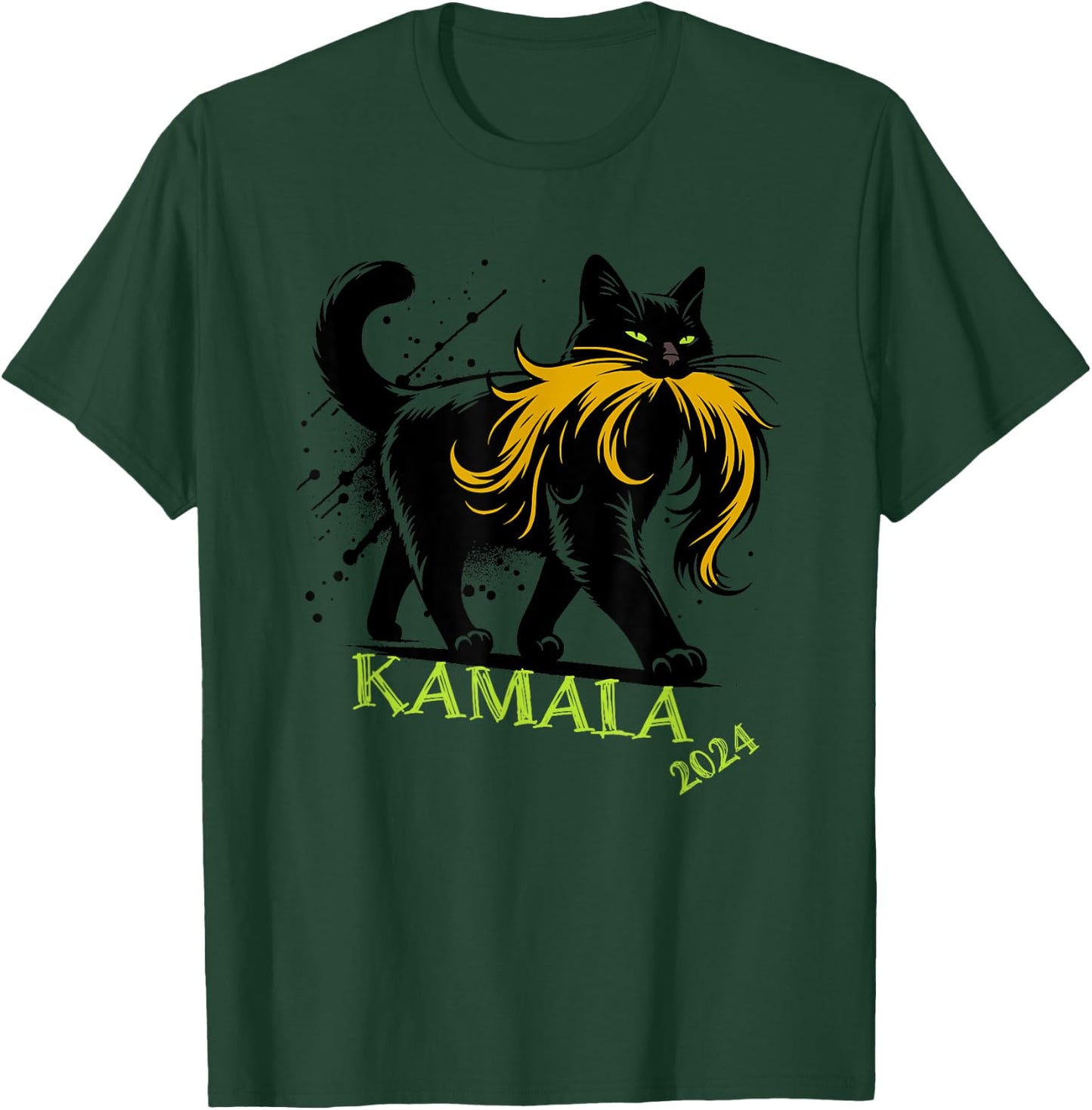 Kamala Harris Funny Retro Childless Cat Lady President 2024 T-Shirt - T-Shirt | Forest