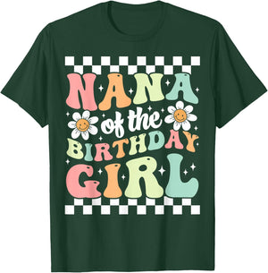 Nana of The Birthday Girl Cute Family Groovy Birthday Party T-Shirt - T-Shirt | Forest