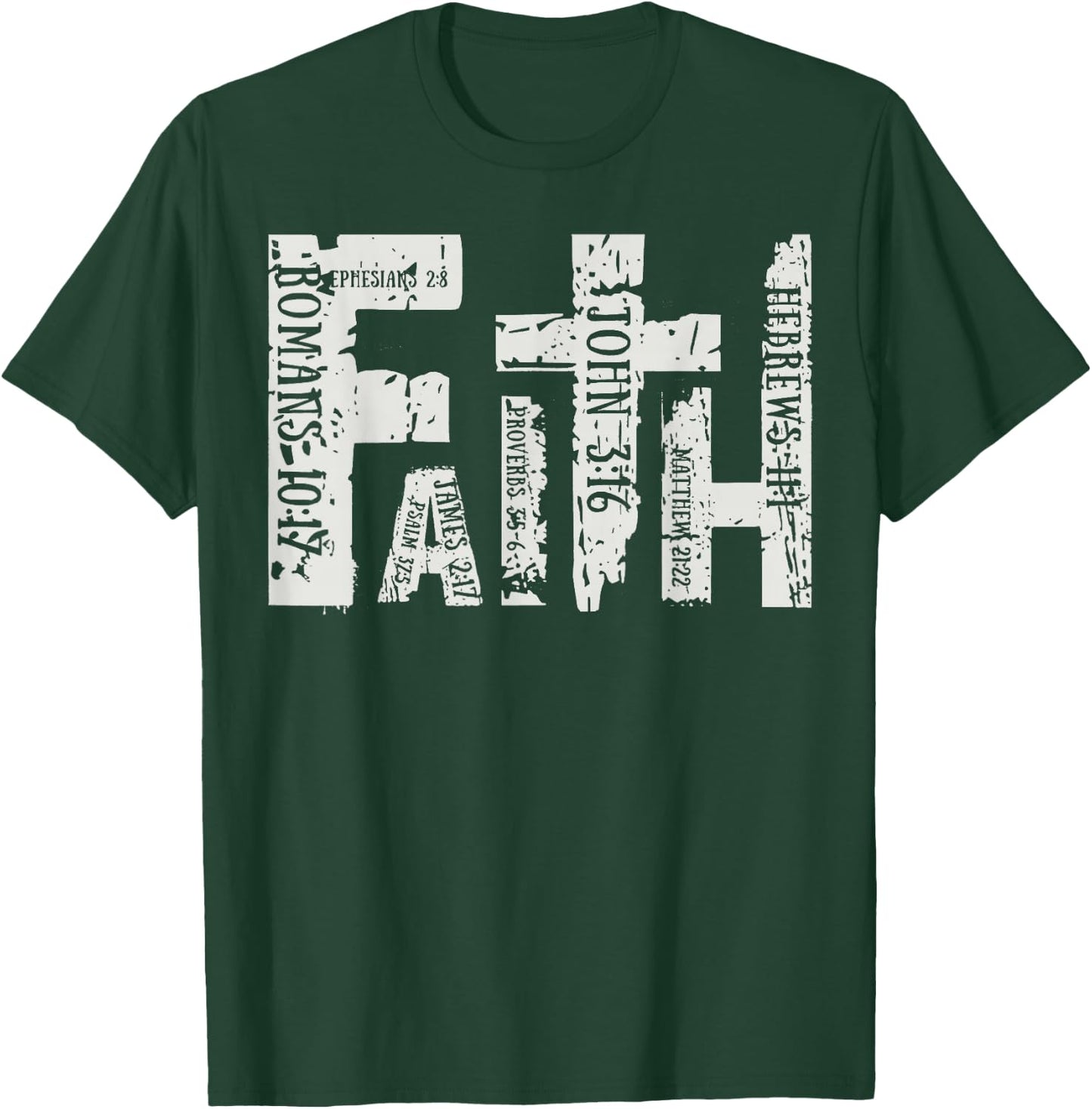 Faith Over Fear Christian Jesus Faith Retro Christian T-Shirt - T-Shirt | Forest