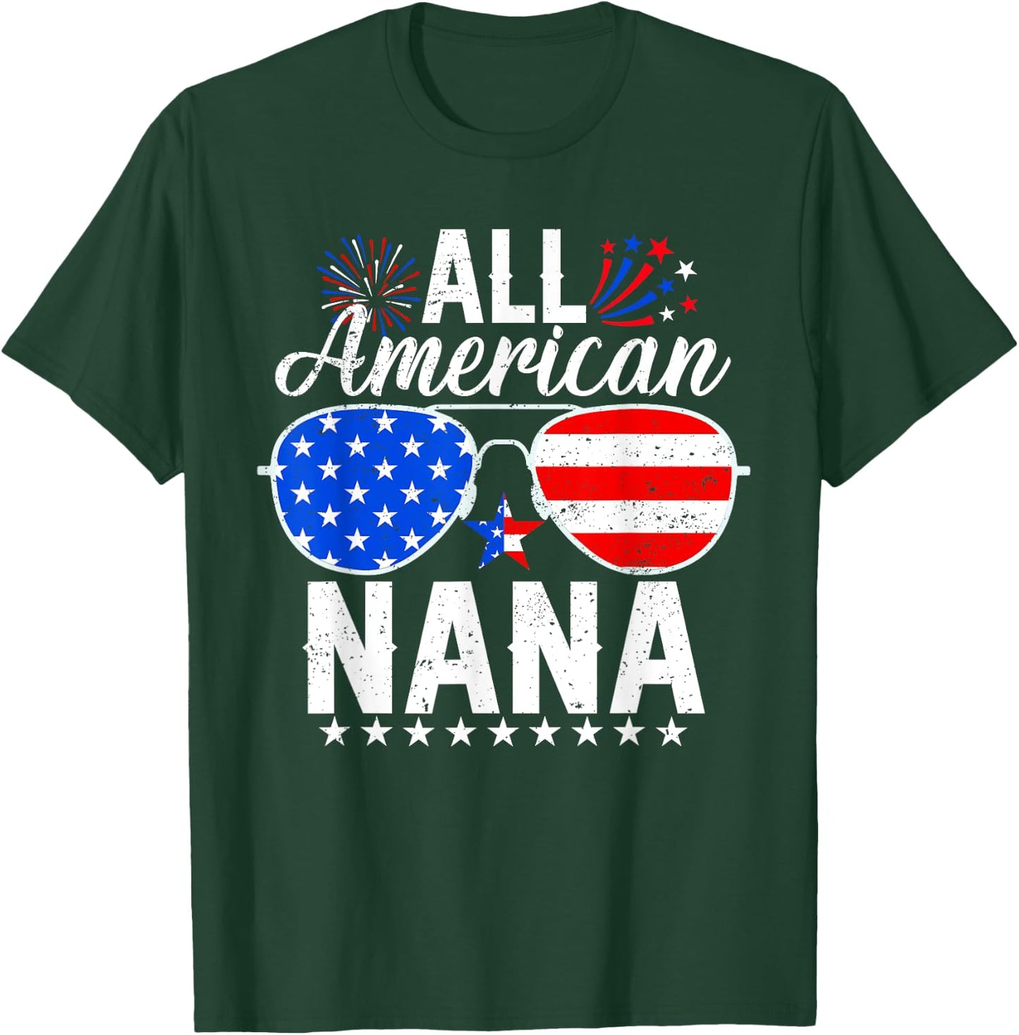 All American Nana Funny 4th of July Family Matching T-Shirt - T-Shirt | Forest