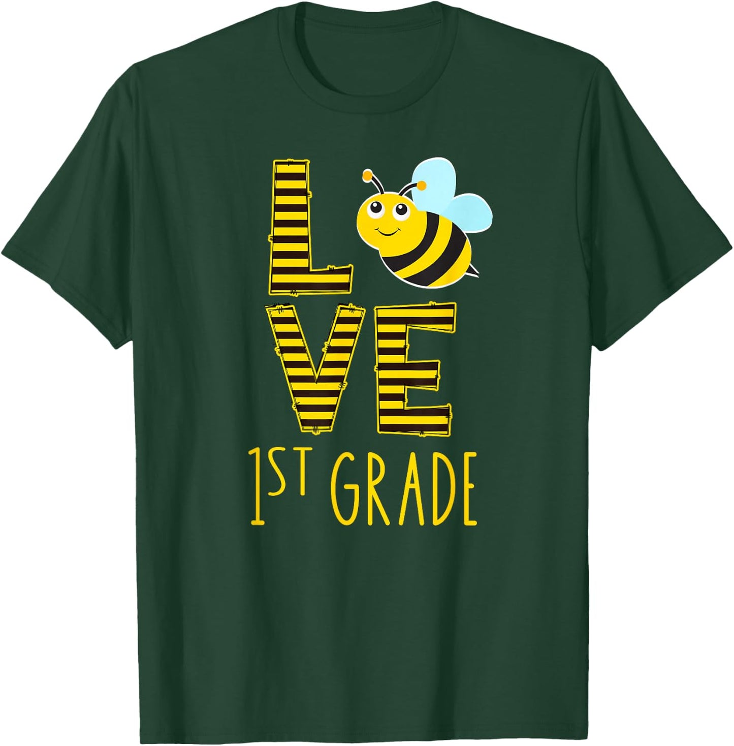 Love 1st Grade Back To School Yellow Bee 1st Grade Teacher T-Shirt - T-Shirt | Forest